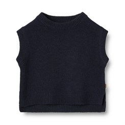 Wheat Knit vest Cuba - Navy